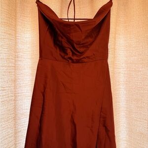 Chic Strapless Brown Dress